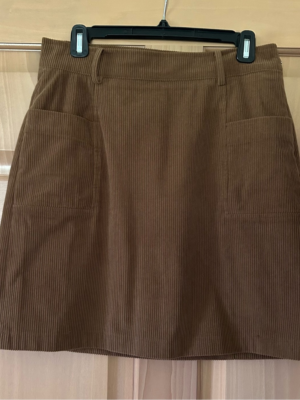 Bagatelle Double Pocket Cottagecore Corduroy Mini Skirt Chocolate Brown Small